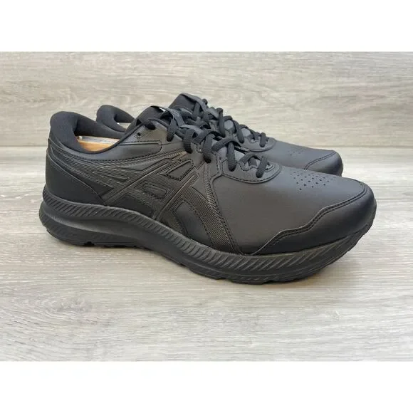 Asics Gel Contend Men's Sneaker Running Leather 10 Black Athletic Shoes